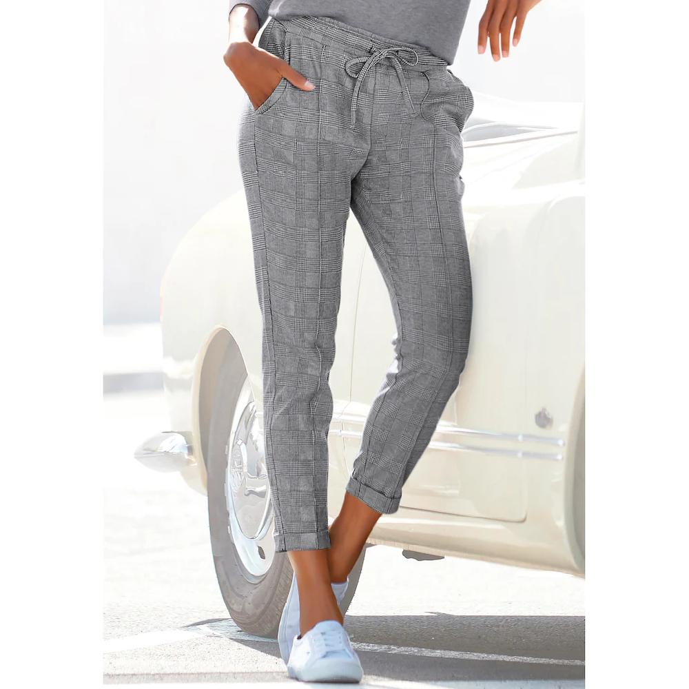Vivance Jogger Pants mit Karomuster und seitlichen Taschen Karohose