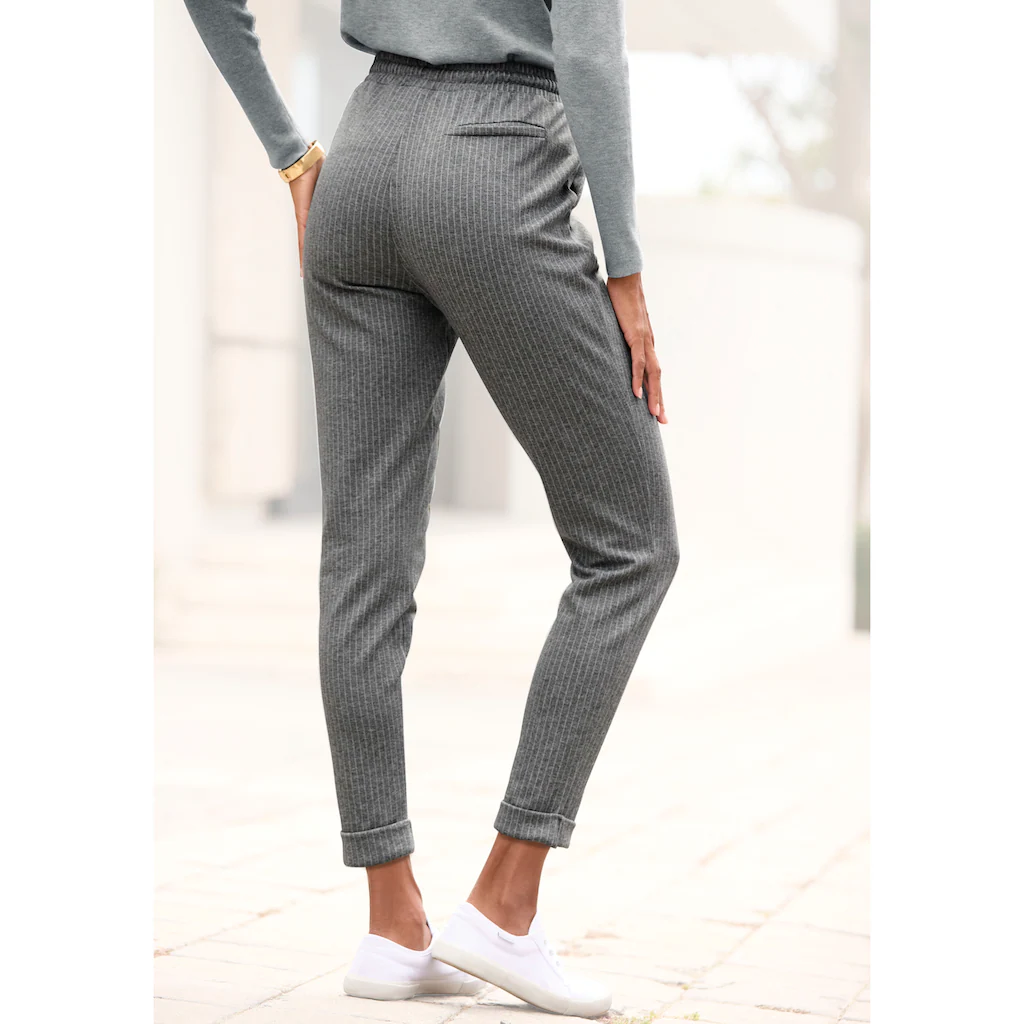 Vivance Jogger Pants mit Streifenmuster Schlupfhose schmaler Schnitt