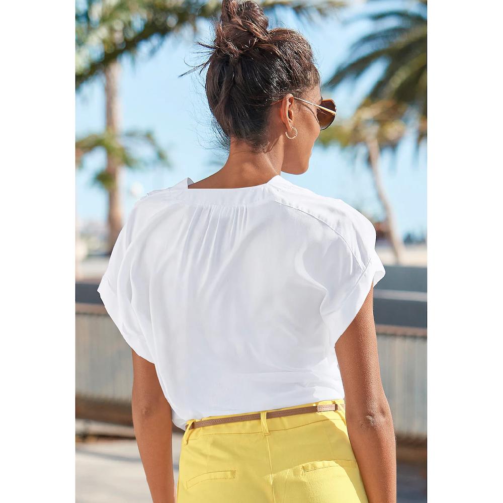 Vivance Kurzarmbluse In Lockerem Schnitt Damenbluse Casual Business-Look