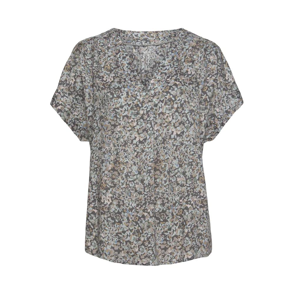Vivance Kurzarmbluse Mit Blümchendruck Und V-Ausschnitt Blusenshirt Damenbluse