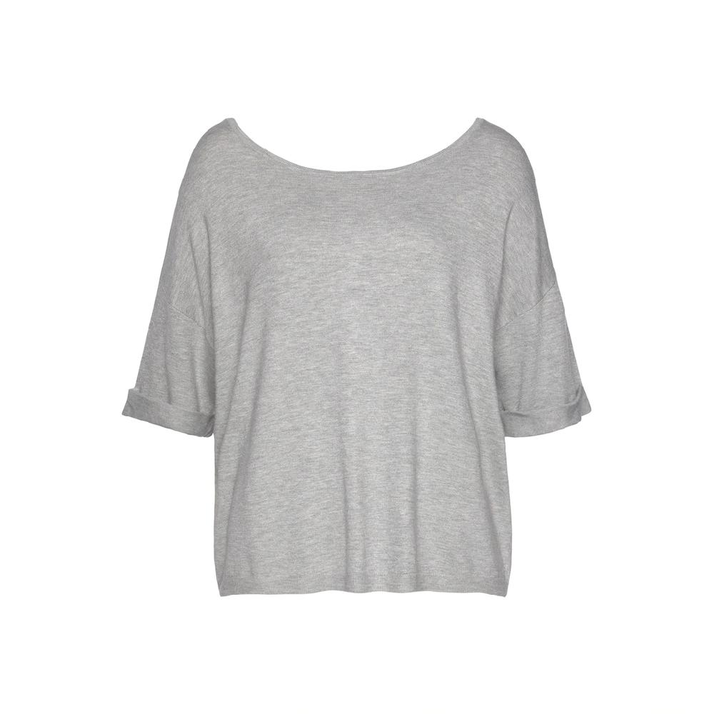 Vivance Kurzarmpullover Mit Knopfleiste Beidseitig Tragbar 3/4-Pullover Feinstrickqualität