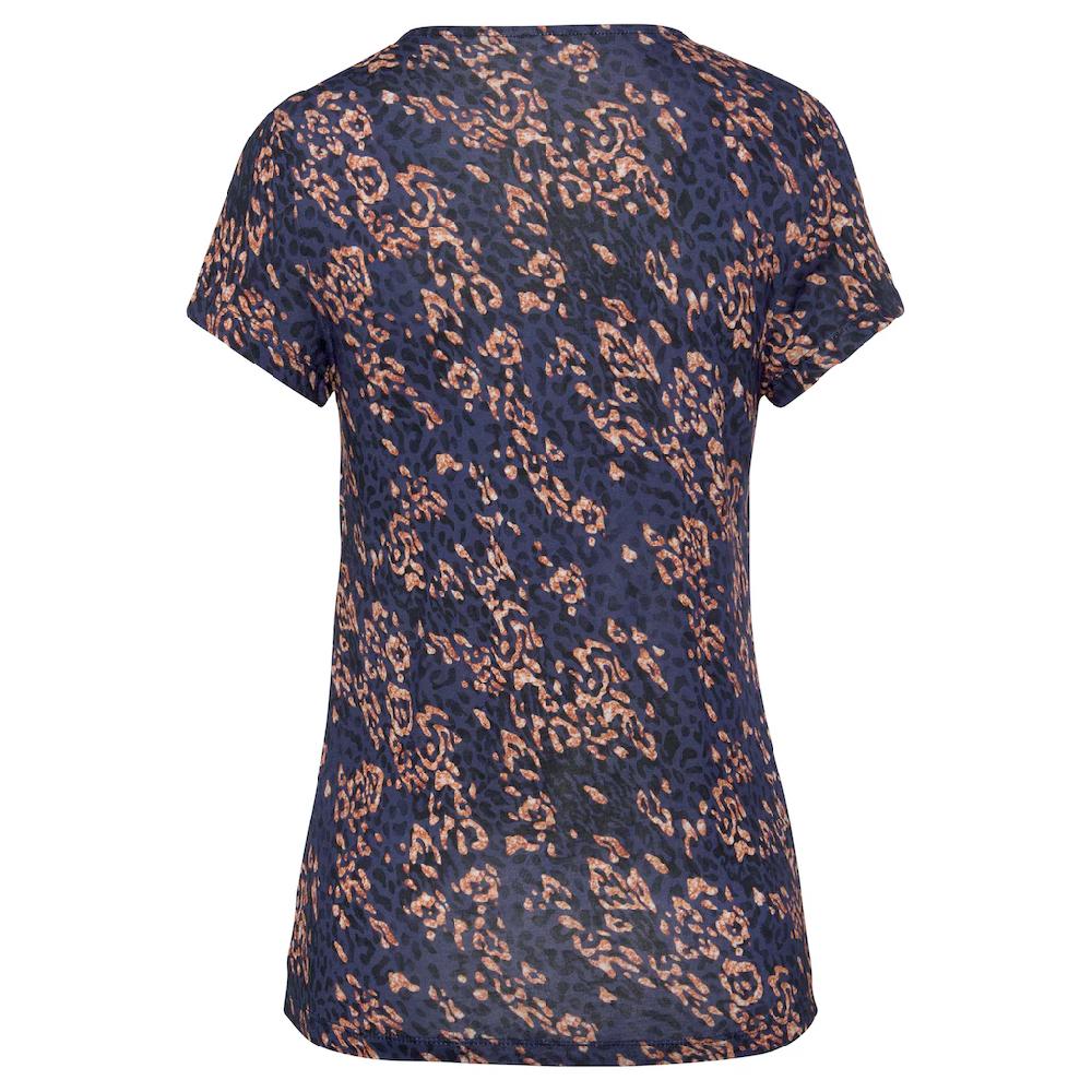 Vivance Kurzarmshirt Mit Alloverdruck Mit Cut-out Figurbetontes T-Shirt