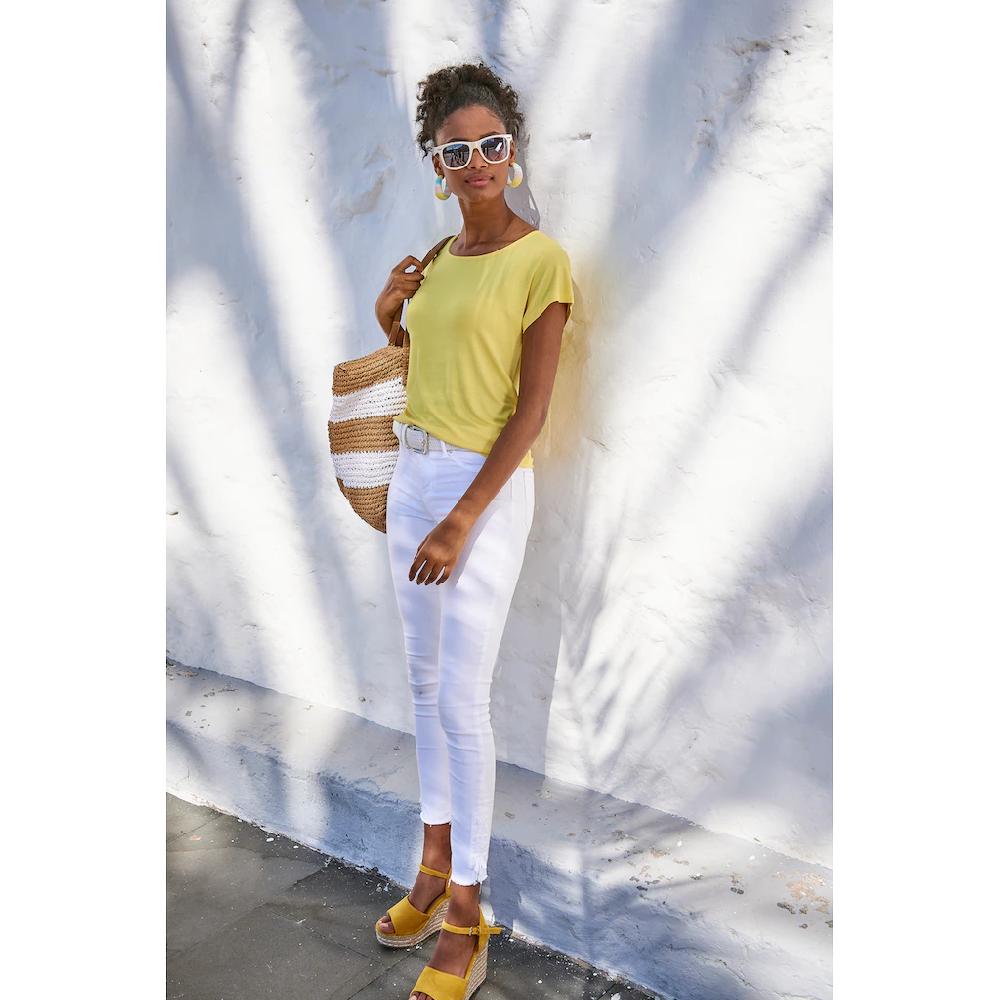 Vivance Kurzarmshirt »mit Häkelspitze Am Rücken« Aus Weichem Viskose-Stretch