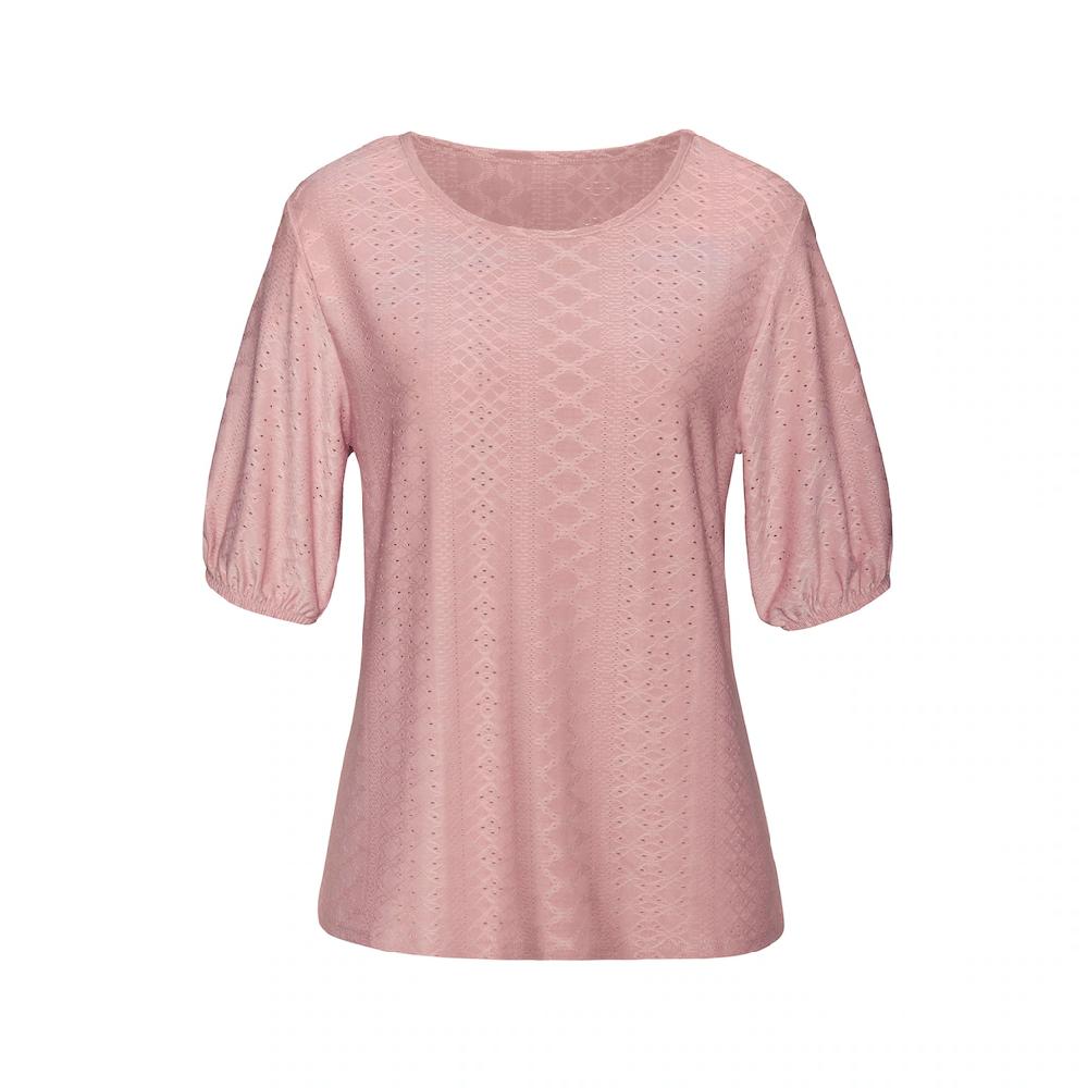 Vivance Kurzarmshirt »mit Lochstickerei« (2er-Pack) Aus Pflegeleichter Qualität