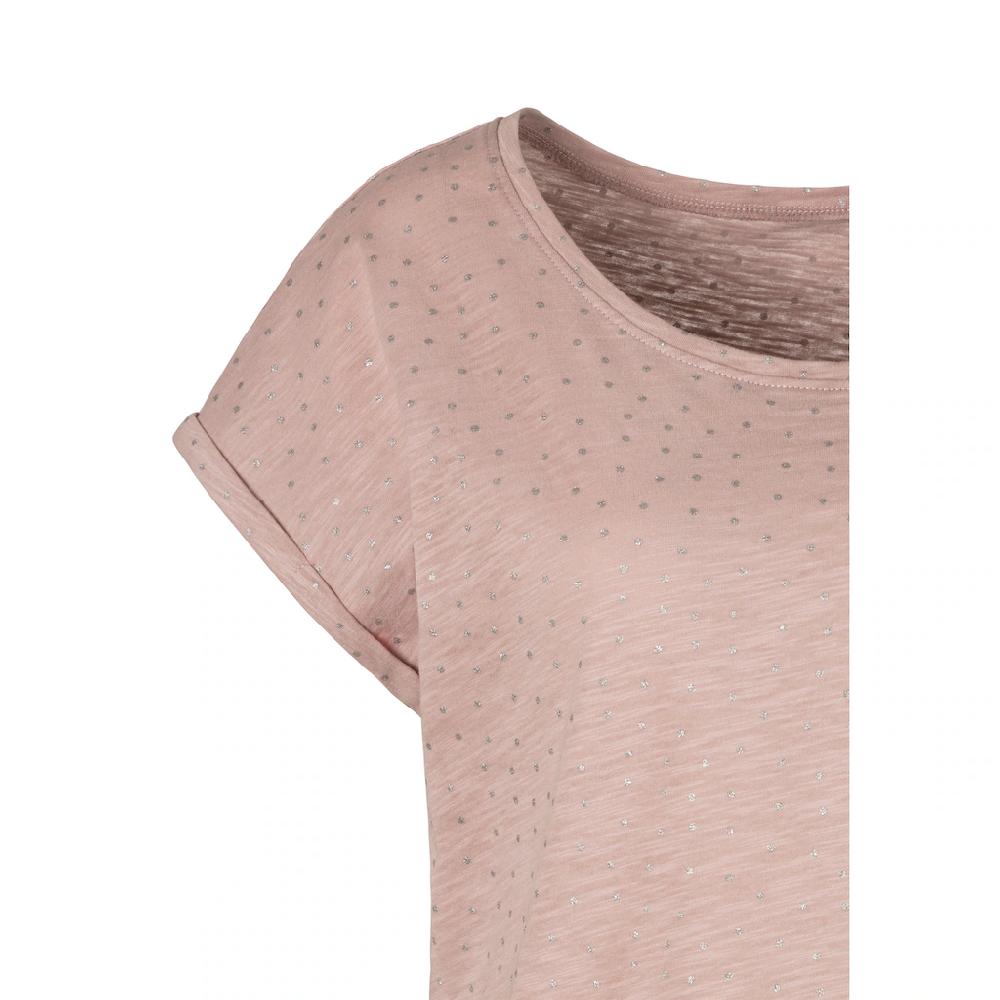 Vivance Kurzarmshirt »mit Silbrigen Glitzerpünktchen« Aus Weicher Baumwoll-Qualität