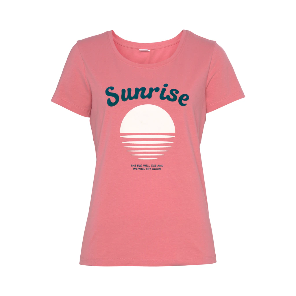 Vivance Kurzarmshirt T-Shirt Mit Schönem Frontprint Loungewear
