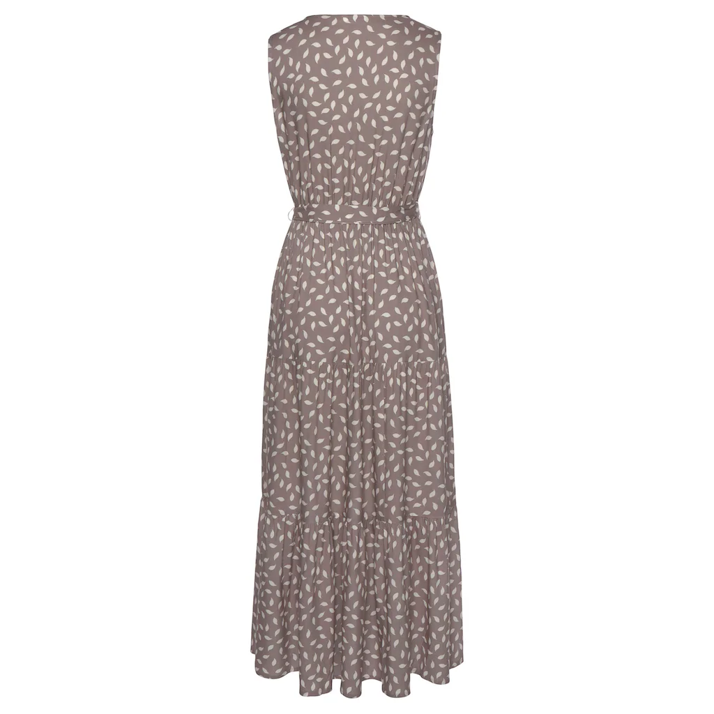 Vivance Maxikleid (mit Bindegürtel) Und Alloverdruck Sommerkleid Mit Schlitz