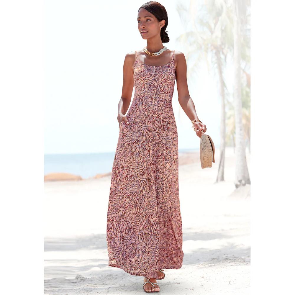 Vivance Maxikleid mit grafischem Alloverdruck und Taschen Sommerkleid Strandkleid