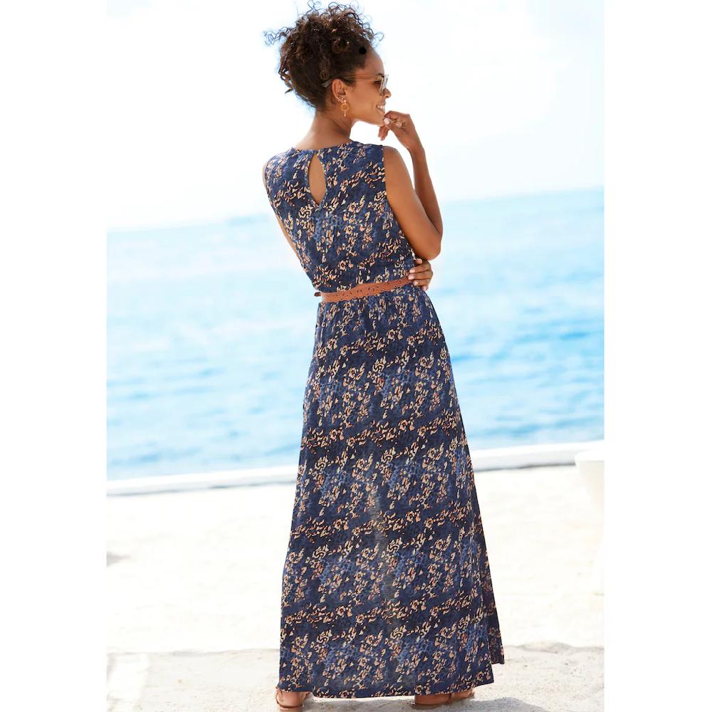 Vivance Maxikleid Mit Seitennahttaschen Und Schlitz Lockeres Sommerkleid Strandkleid