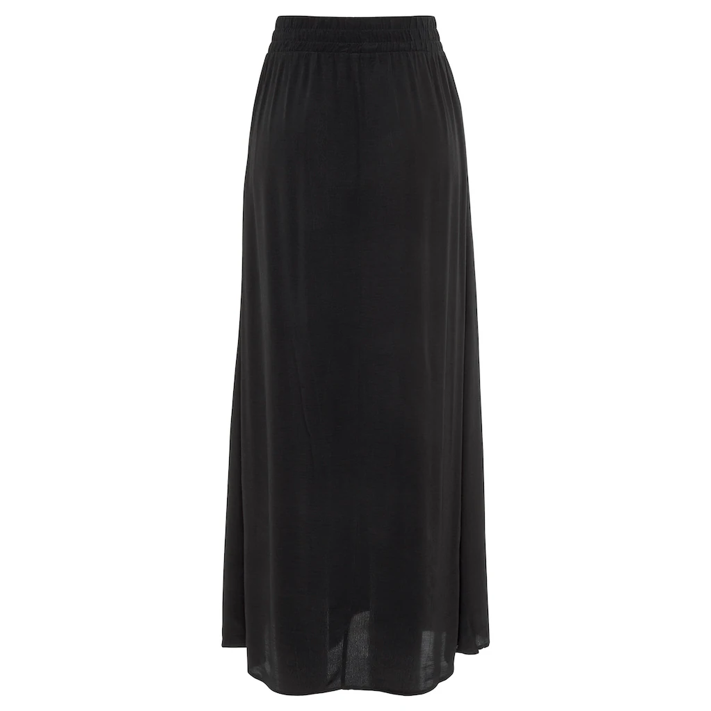 Vivance Maxirock Mit Zierknöpfen In Holzoptik Elastischer Sommerrock