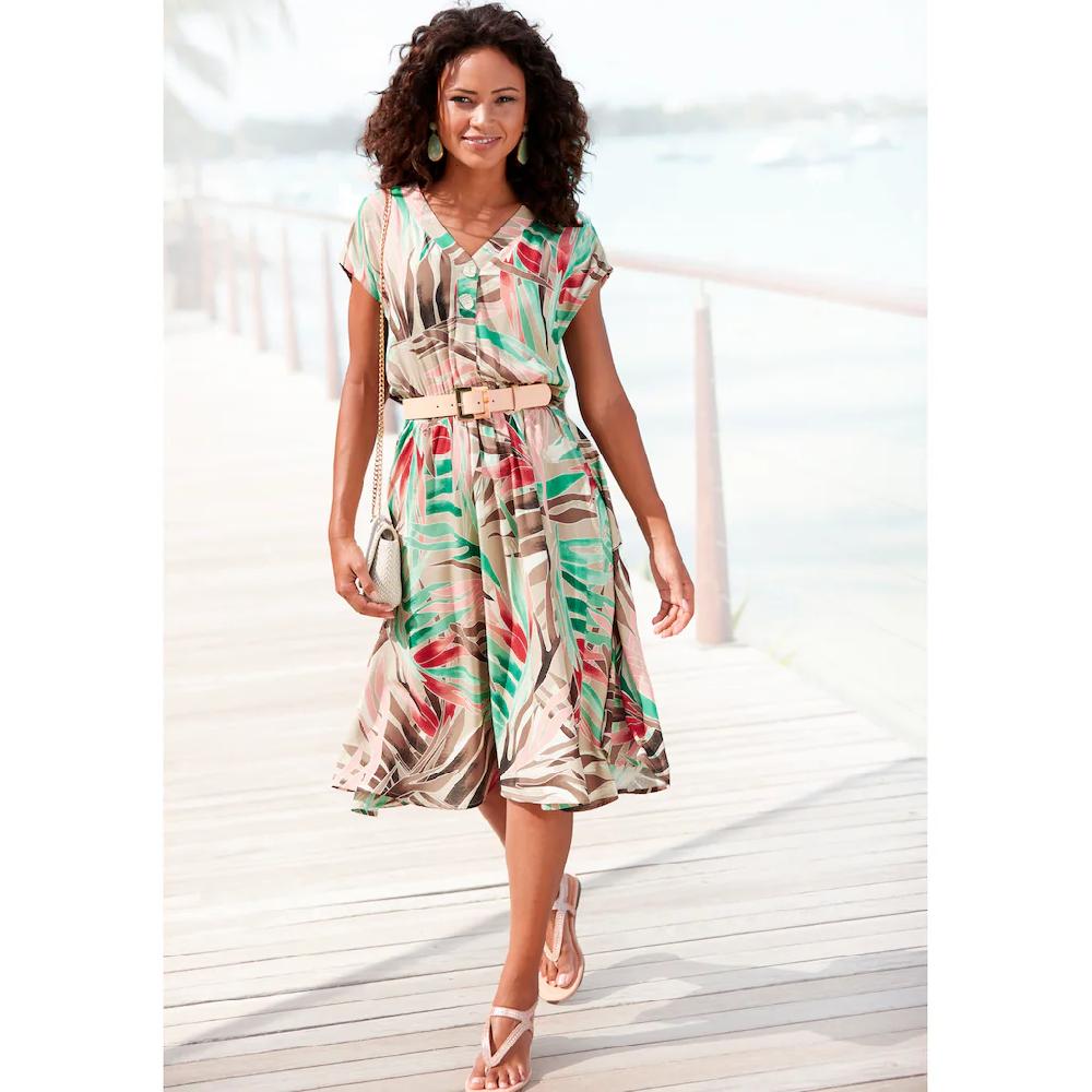 Vivance Midikleid mit Alloverdruck Sommerkleid weiche Viskose Druckkleid