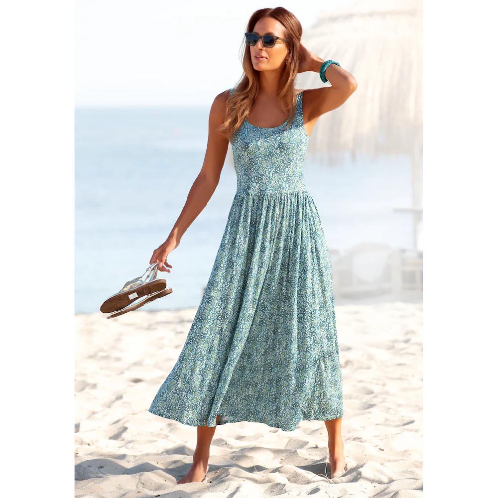 Vivance Midikleid mit Blümchendruck luftiges Sommerkleid Strandkleid