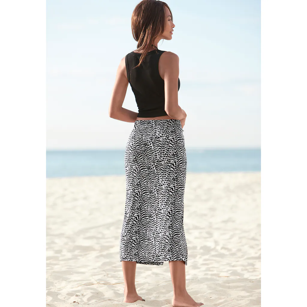 Vivance Midirock Mit Seitlicher Raffung Und Schlitz Jerseyrock In Animalprint