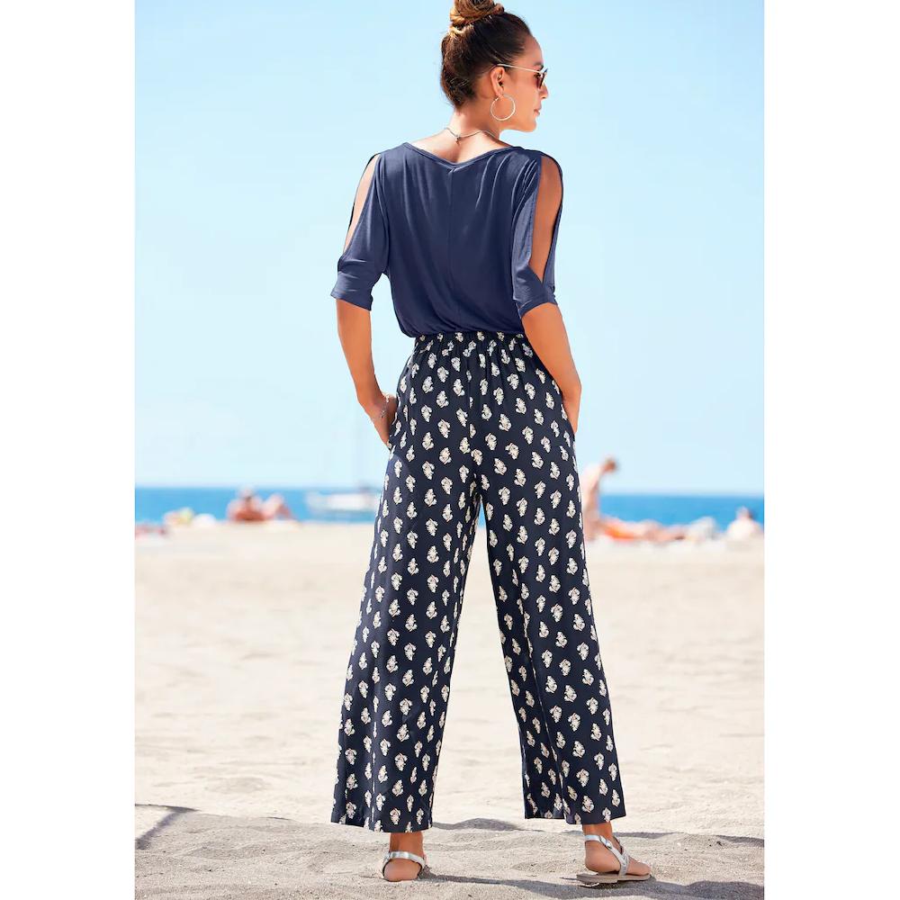 Vivance Palazzohose Mit Alloverdruck Und Taschen Schlupfhose Stoffhose