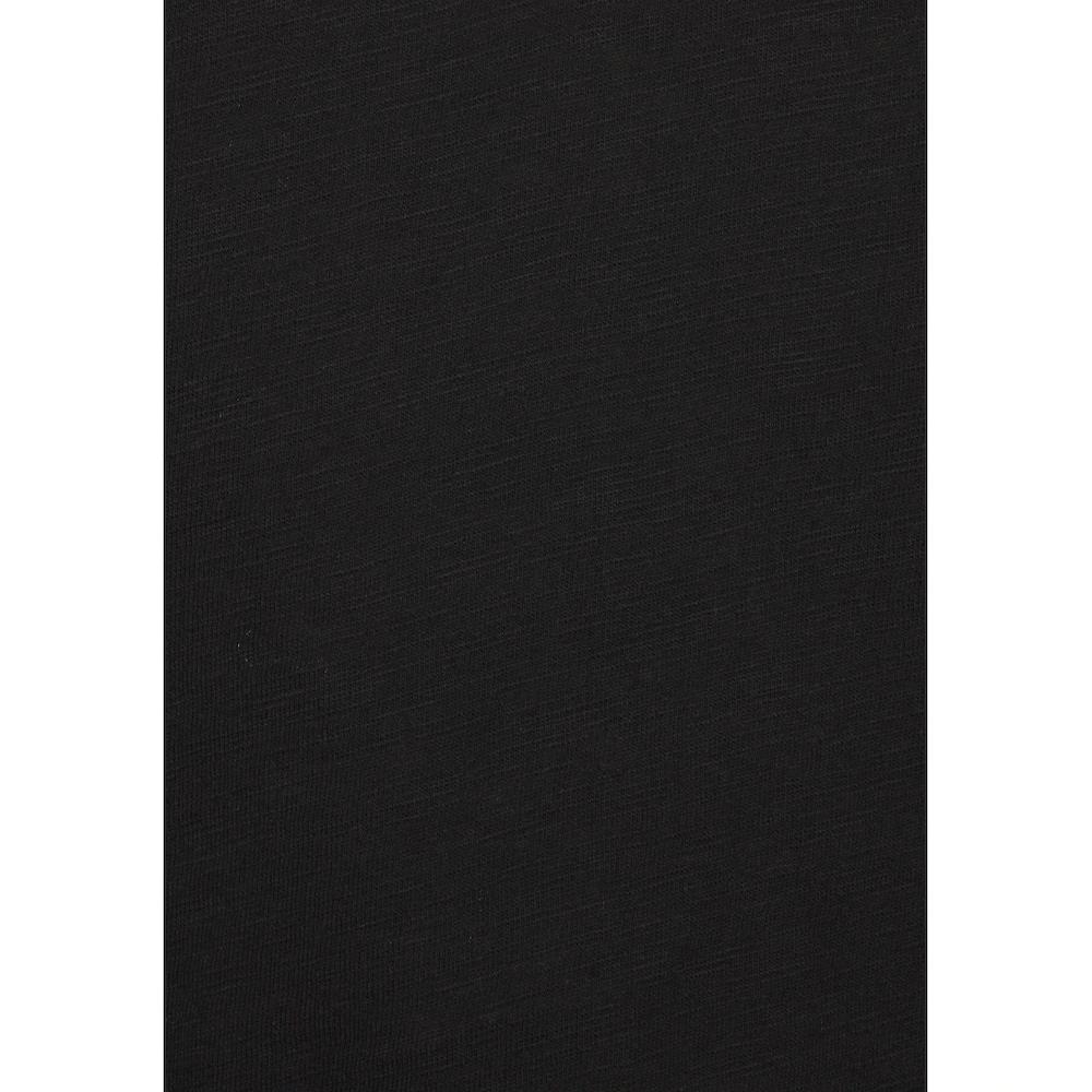 Vivance Rundhalsshirt »mit Goldfarben Schimmerndem Frontprint« Aus Weicher Baumwoll-Slub-Qualität