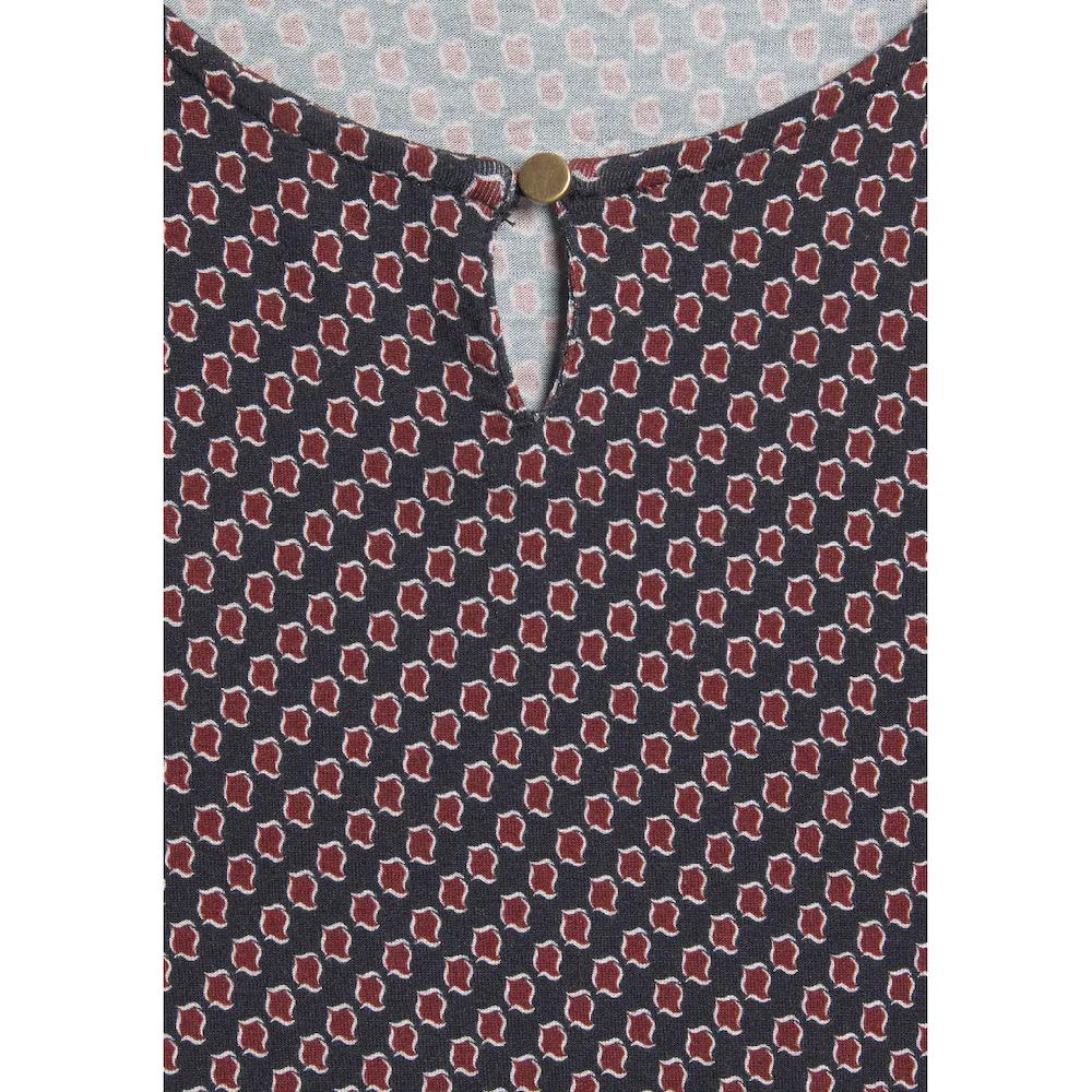 Vivance Rundhalsshirt »mit Goldfarbenem Zierknopf Am Ausschnitt« Aus Weichem Viskose-Stretch