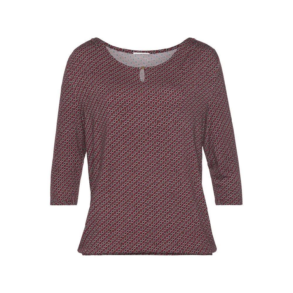 Vivance Rundhalsshirt »mit Goldfarbenem Zierknopf Am Ausschnitt« (2er-Pack) Aus Weichem Viskose-Stretch
