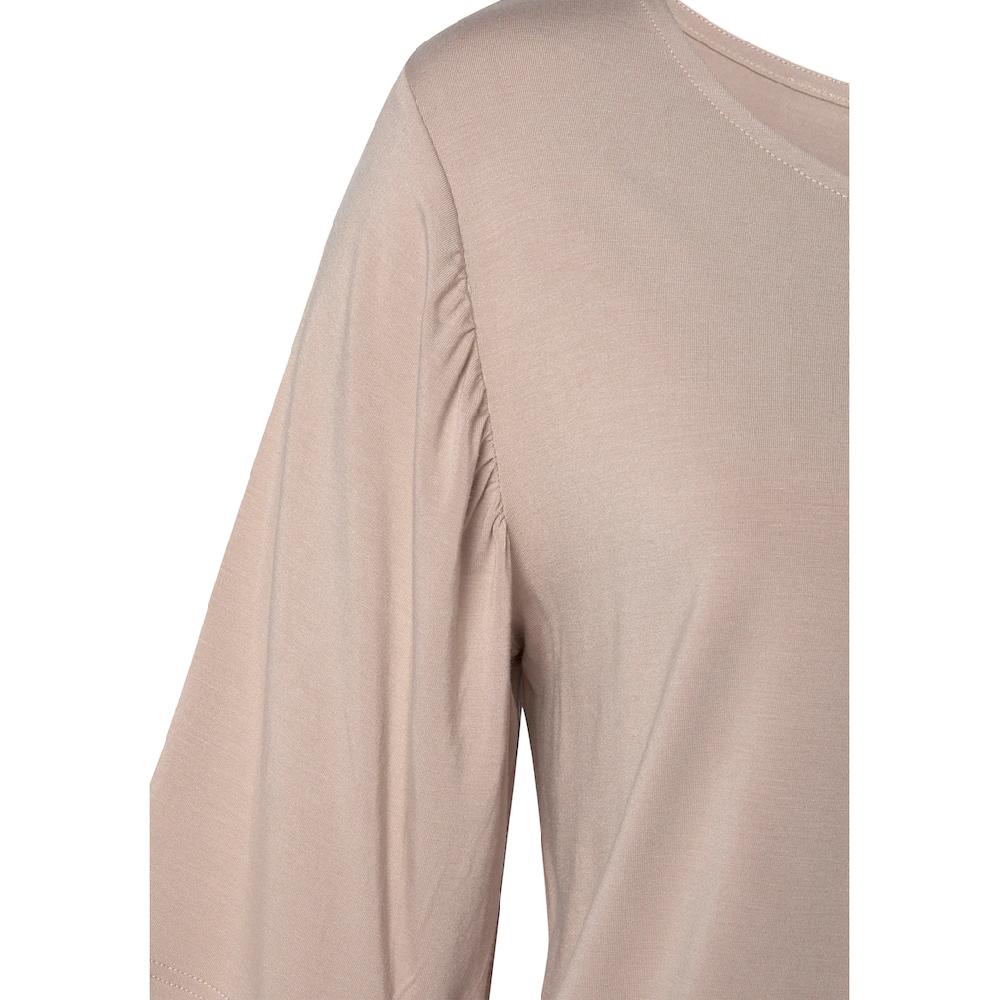 Vivance Rundhalsshirt »mit Zarter Raffung An Den Ärmeln« Aus Weichem Viskose-Stretch