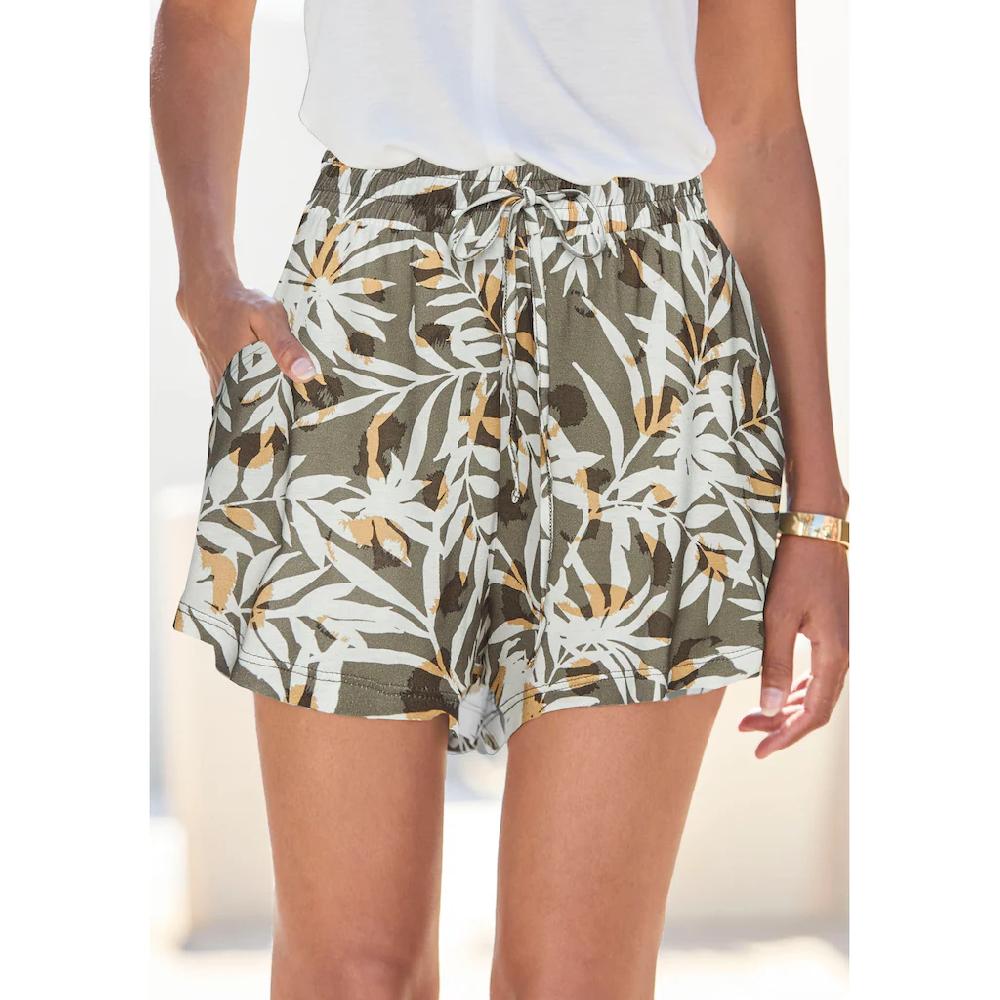Vivance Shorts mit Alloverdruck aus Viskosejersey kurze Hose mit Taschen