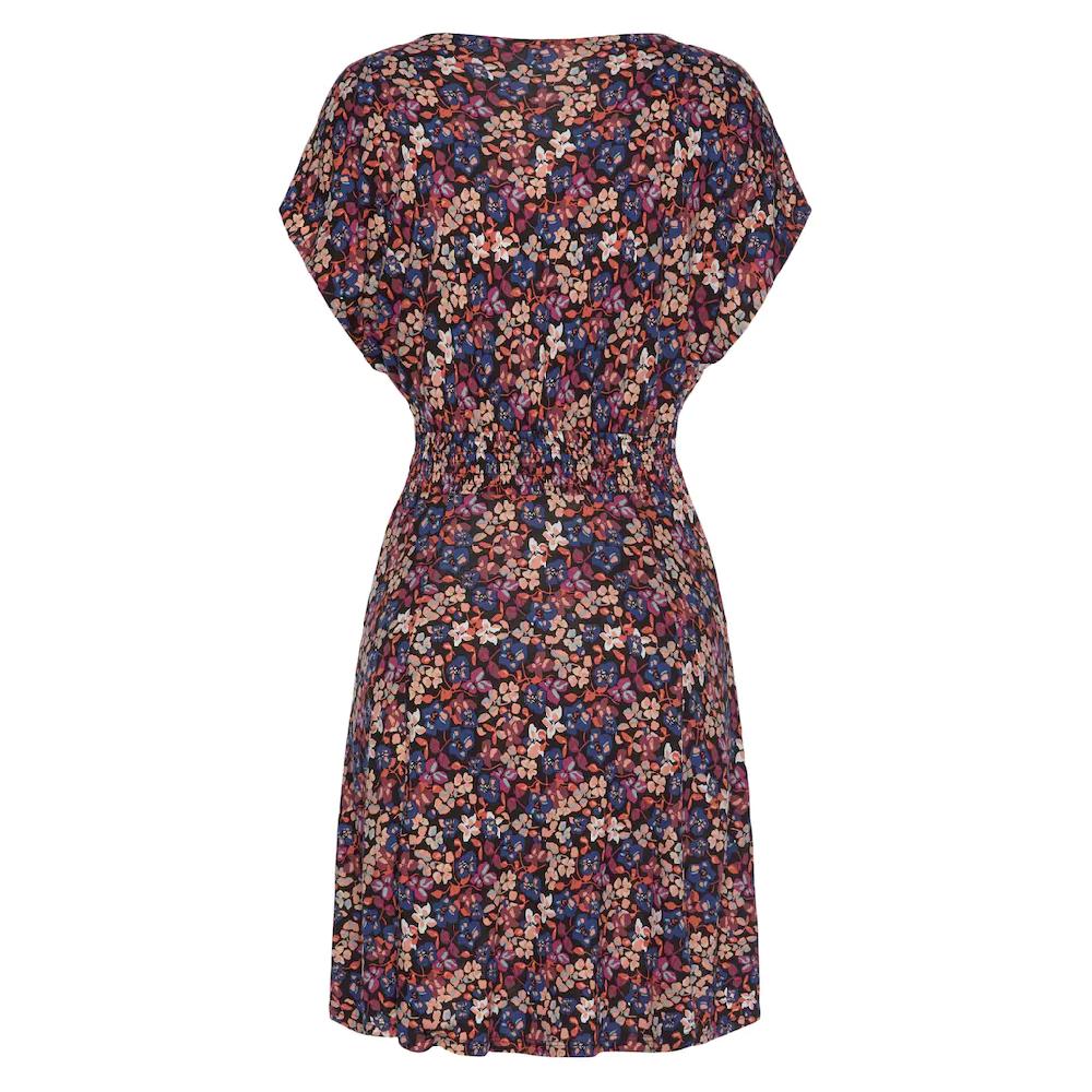 Vivance Sommerkleid Mit Blumendruck Und V-Ausschnitt Leichtes Strandkleid