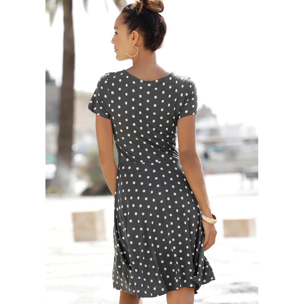 Vivance Sommerkleid Mit Pünktchendruck Knielanges T-Shirtkleid Strandkleid