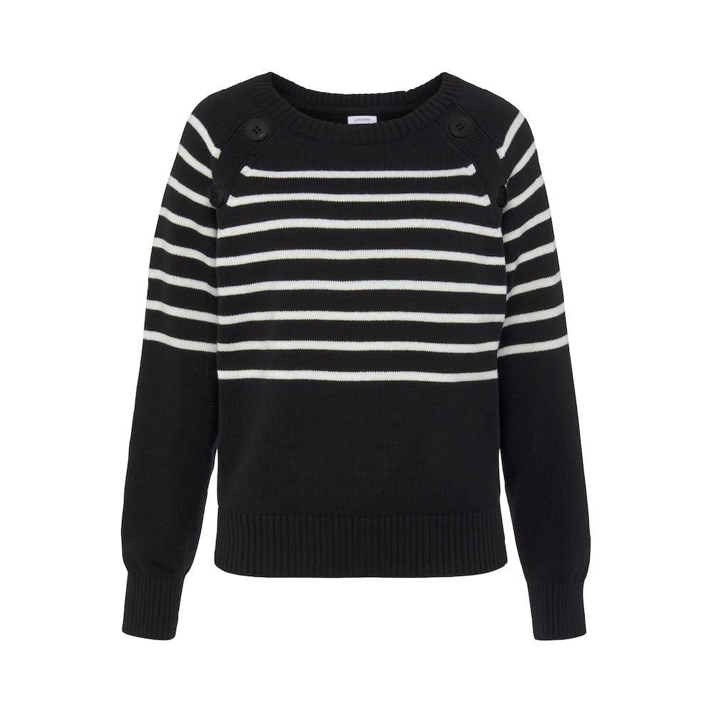 Vivance Streifenpullover Mit Zierknöpfen Streifenoptik Strickpullover Modisch