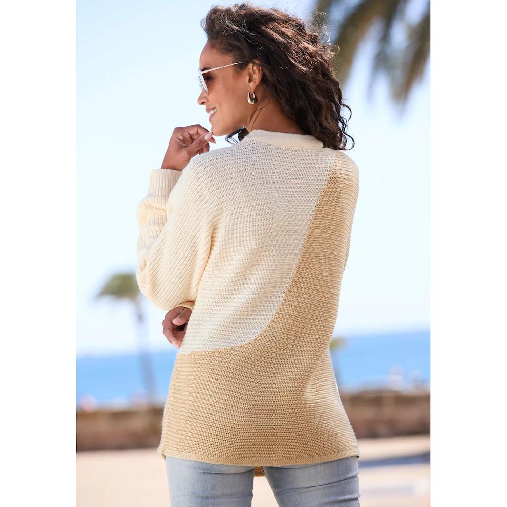 Vivance Strickpullover In Colorblock-Optik Rundhals