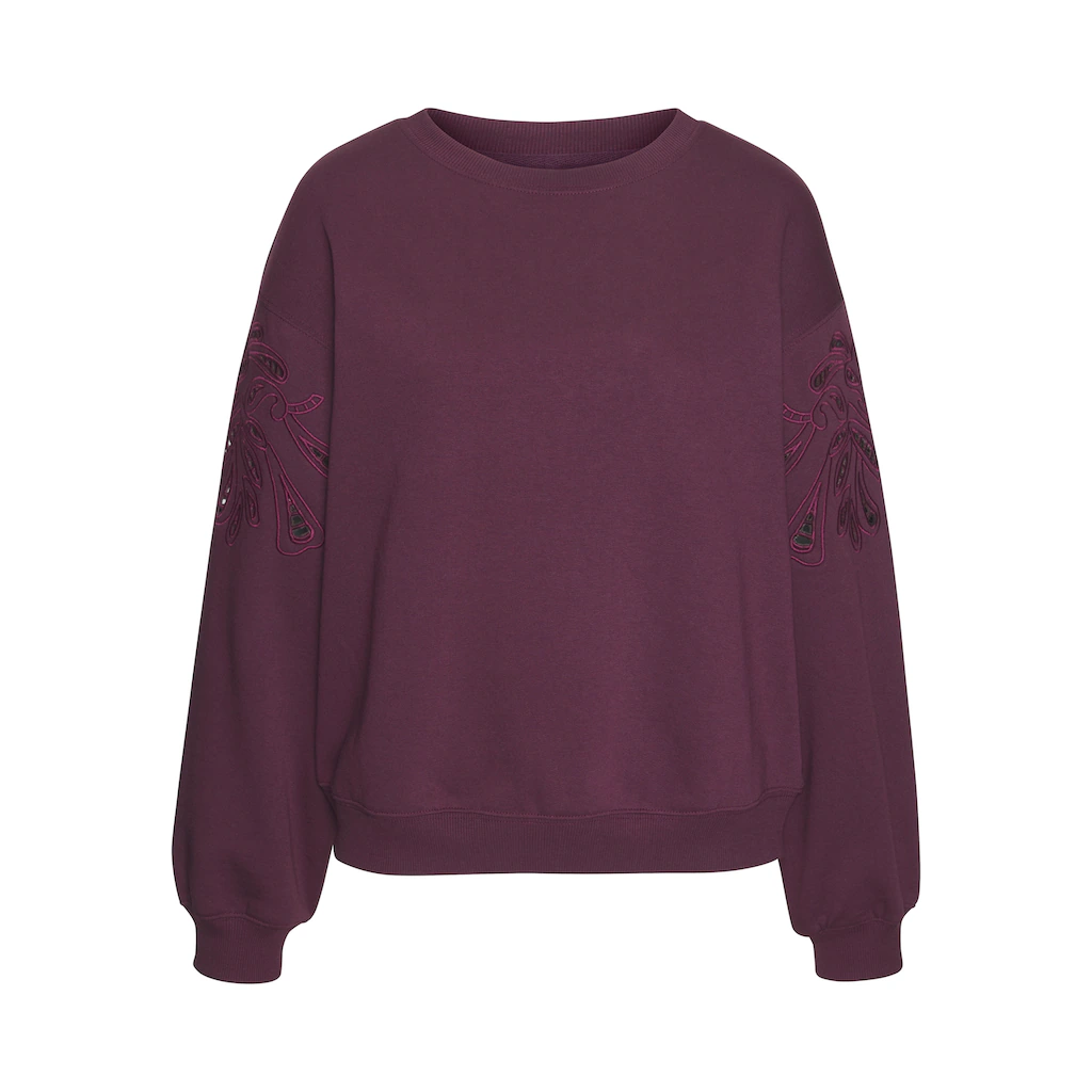 Vivance Sweatshirt Mit Lochstickerei Weicher Baumwoll-Mix