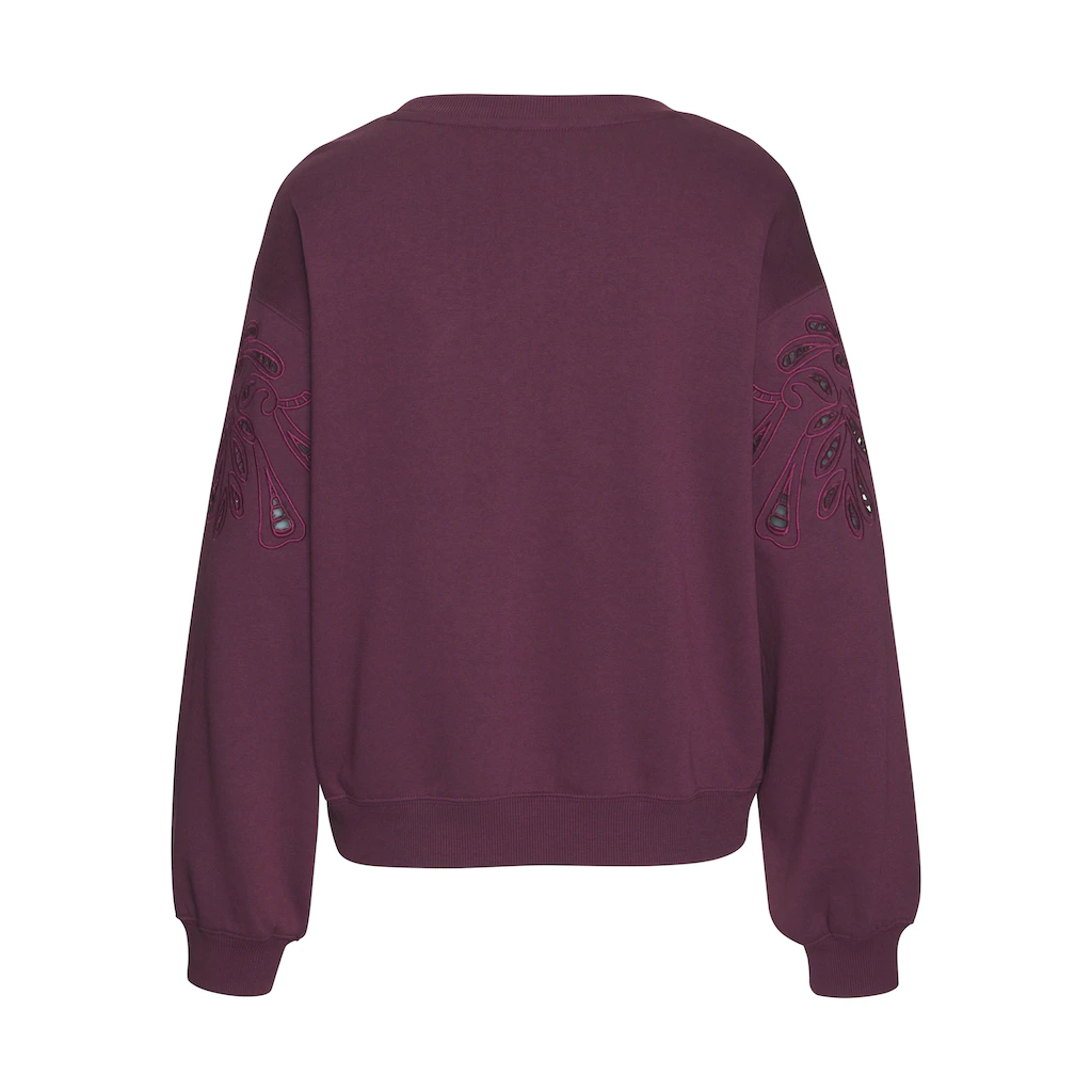 Vivance Sweatshirt Mit Lochstickerei Weicher Baumwoll-Mix