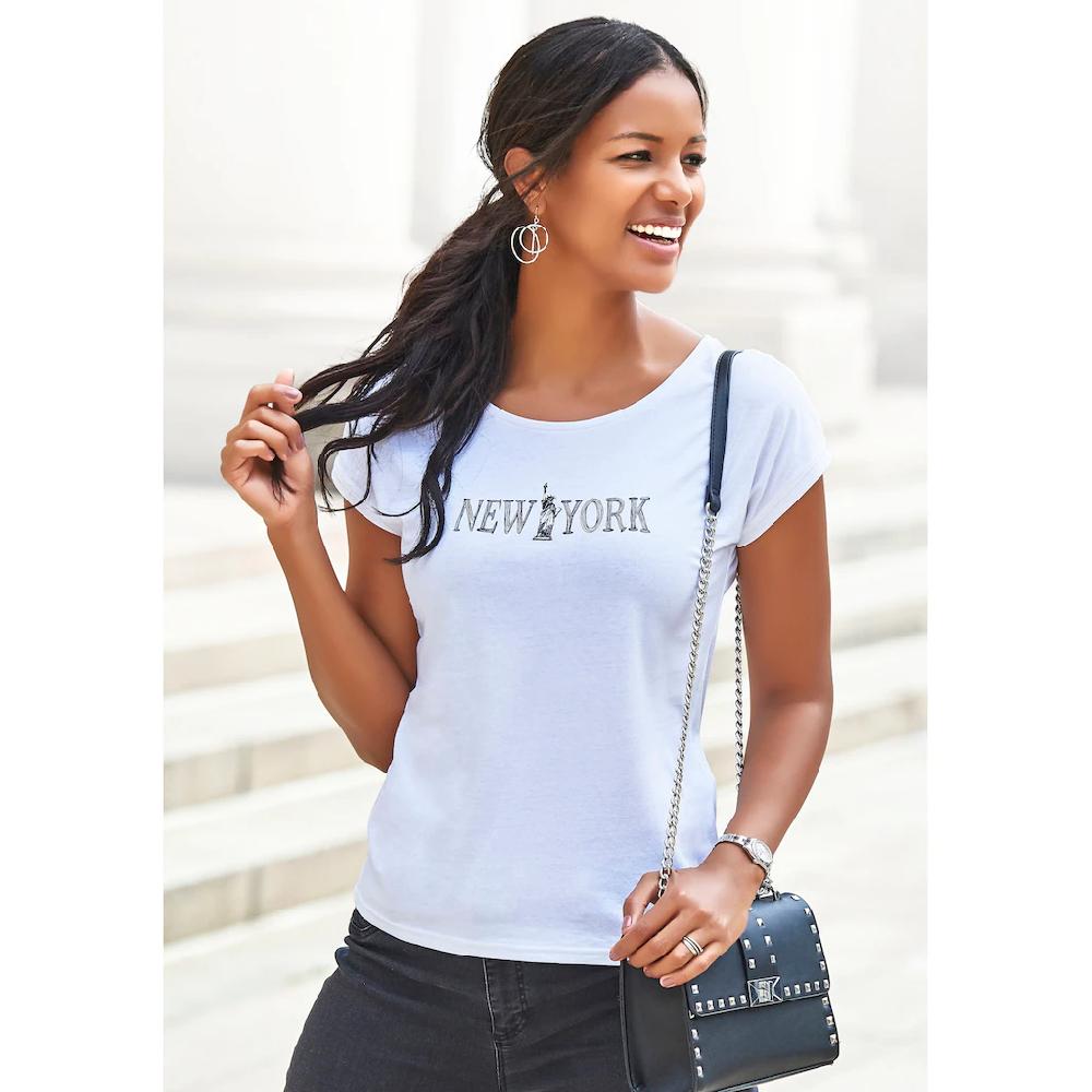 Vivance T-Shirt (2er-Pack) Mit Modischem Druck Vorn