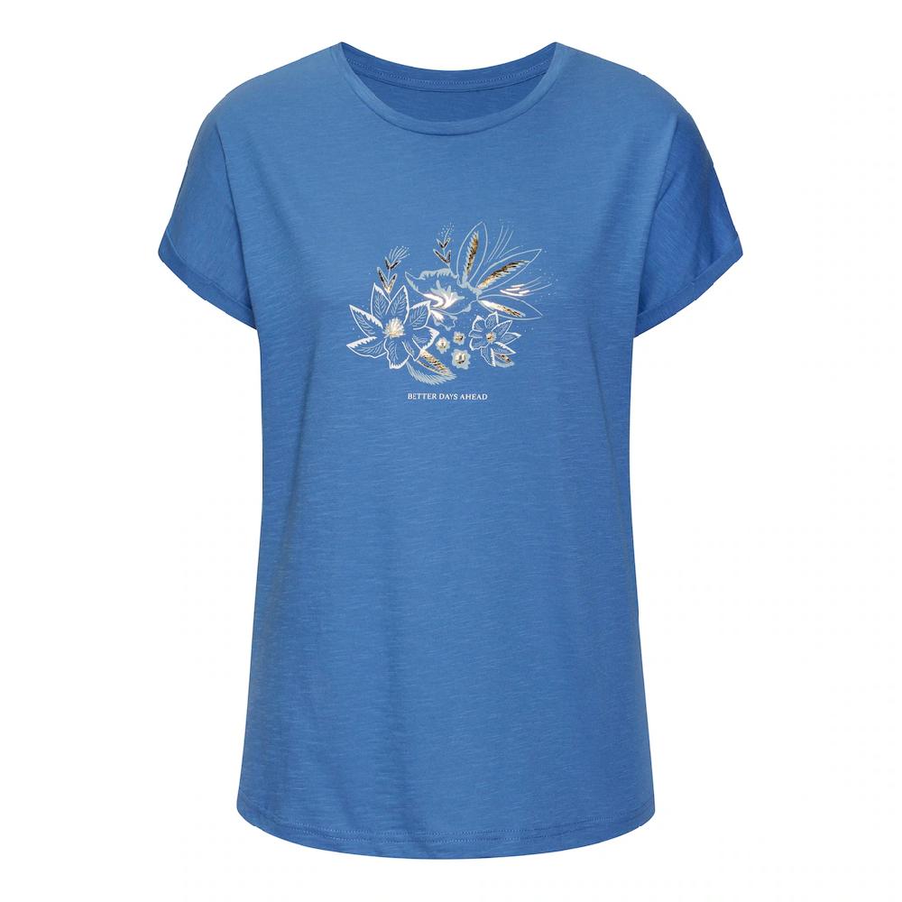 Vivance T-Shirt »mit Goldenfarben Schimmerndem Folienprint« Aus Weicher Baumwoll-Qualität