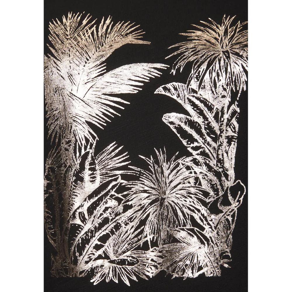 Vivance T-Shirt »mit Goldfarben Schimmerndem Folienprint« Aus Weicher Baumwoll-Qualität