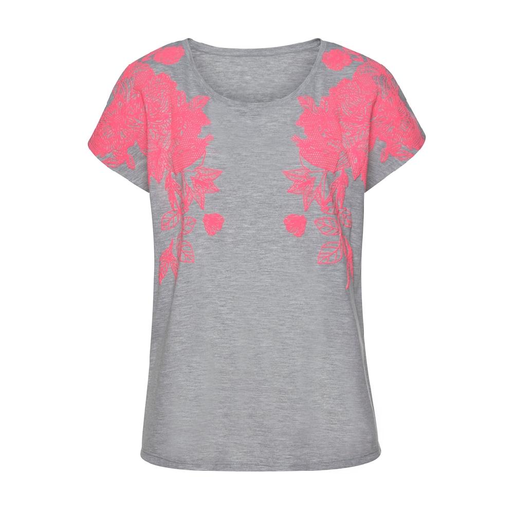 Vivance T-Shirt Mit Neonprint Kurzarmshirt Lockere Passform