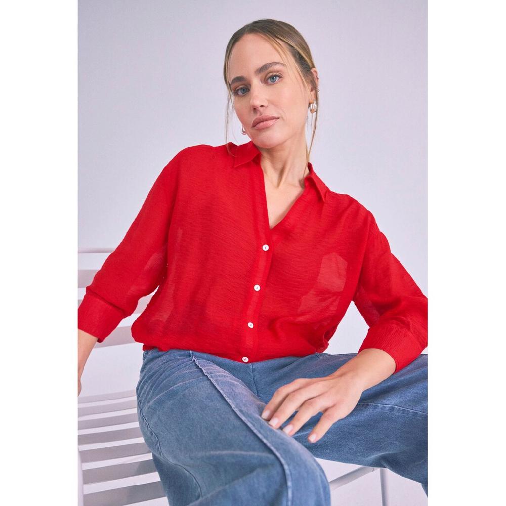 Zero Hemdbluse »zero Hemdbluse Mit Knitteroptik«