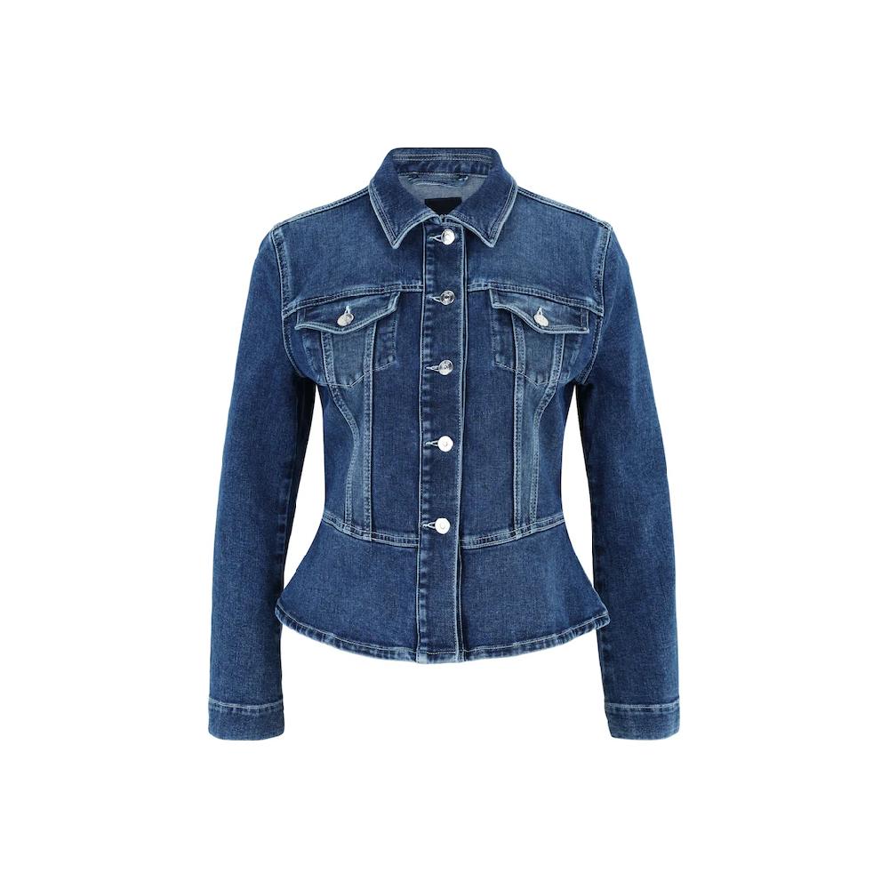 Zero Jackenblazer »zero Jeansjacke Mit Klappentaschen« Knopfleiste