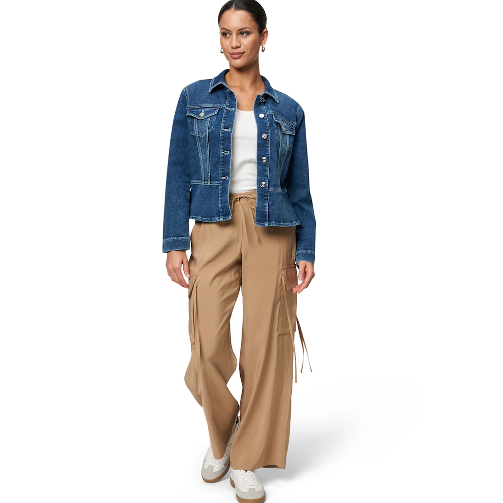 Zero Jackenblazer »zero Jeansjacke Mit Klappentaschen« Knopfleiste