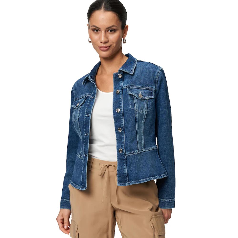 Zero Jackenblazer »zero Jeansjacke mit Klappentaschen« Knopfleiste