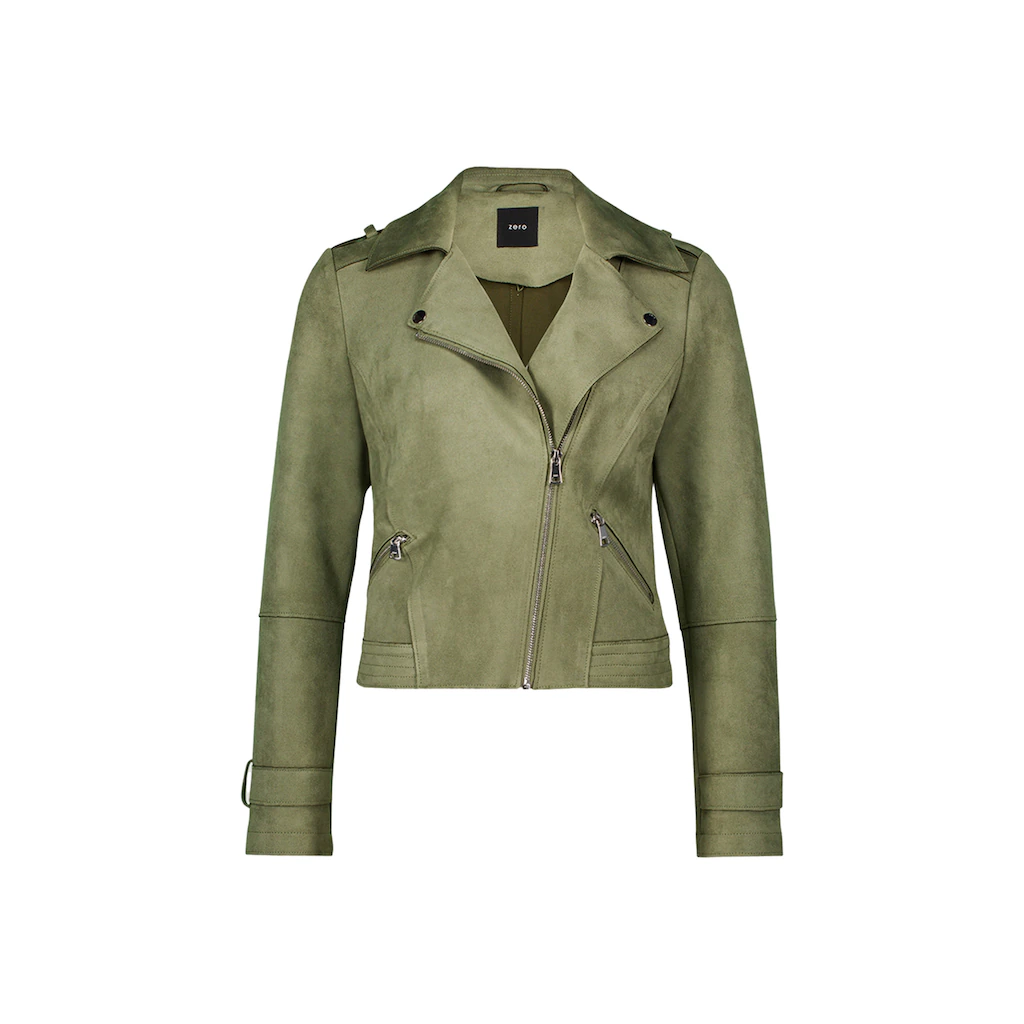 Zero Jackenblazer »zero Velourslederjacke Mit Reißverschluss« Weiteres Detail
