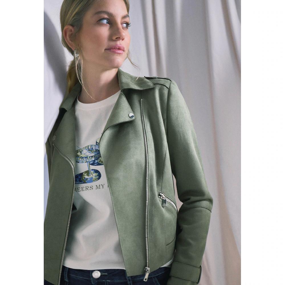 Zero Jackenblazer »zero Velourslederjacke Mit Reißverschluss« Weiteres Detail