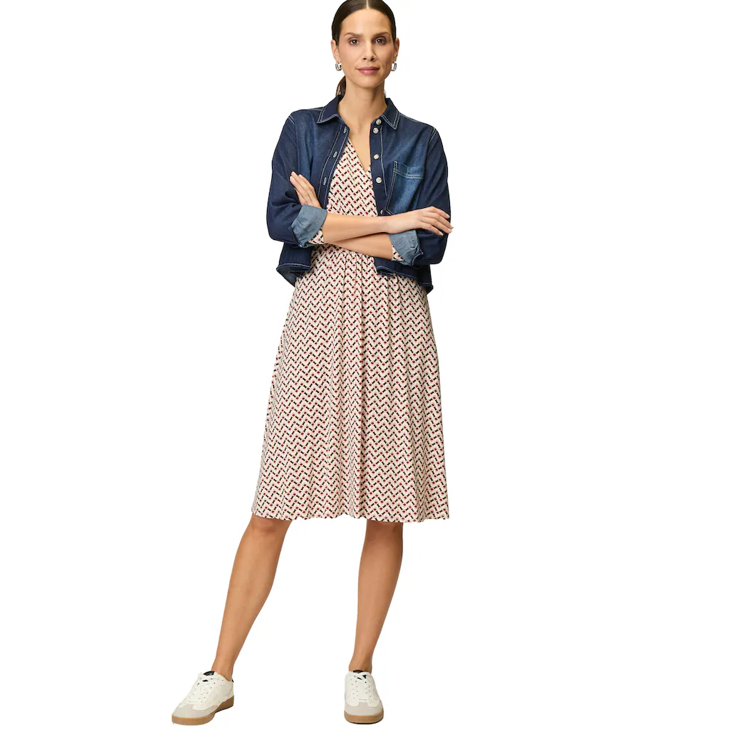 Zero Jerseykleid »zero Jerseykleid Mit Grafischem Print« Wickeldesign