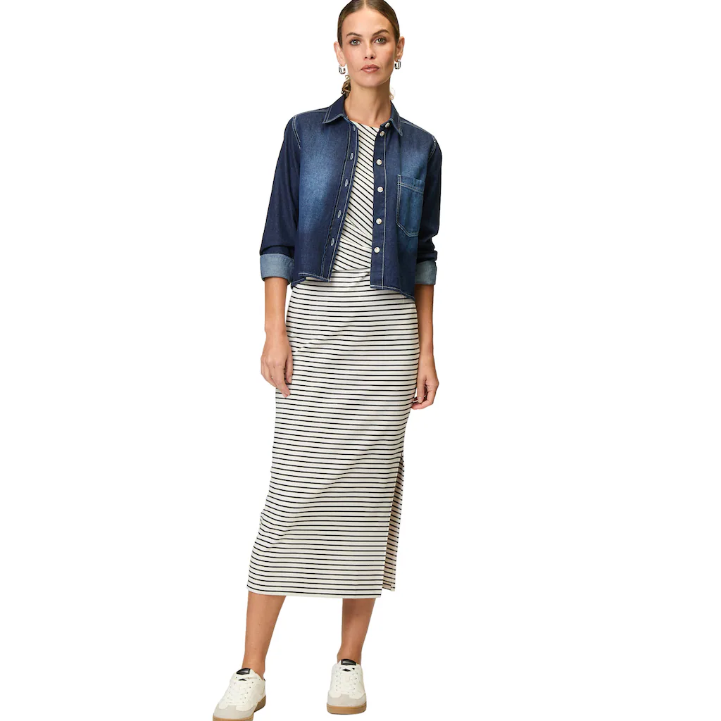 Zero Jerseykleid »zero Jerseykleid Mit Streifen« Gürtel