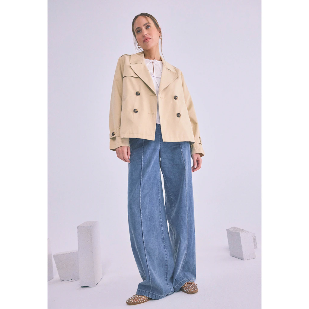 Zero Langjacke »zero Trenchjacke Zweireihig Mit Reverskragen«