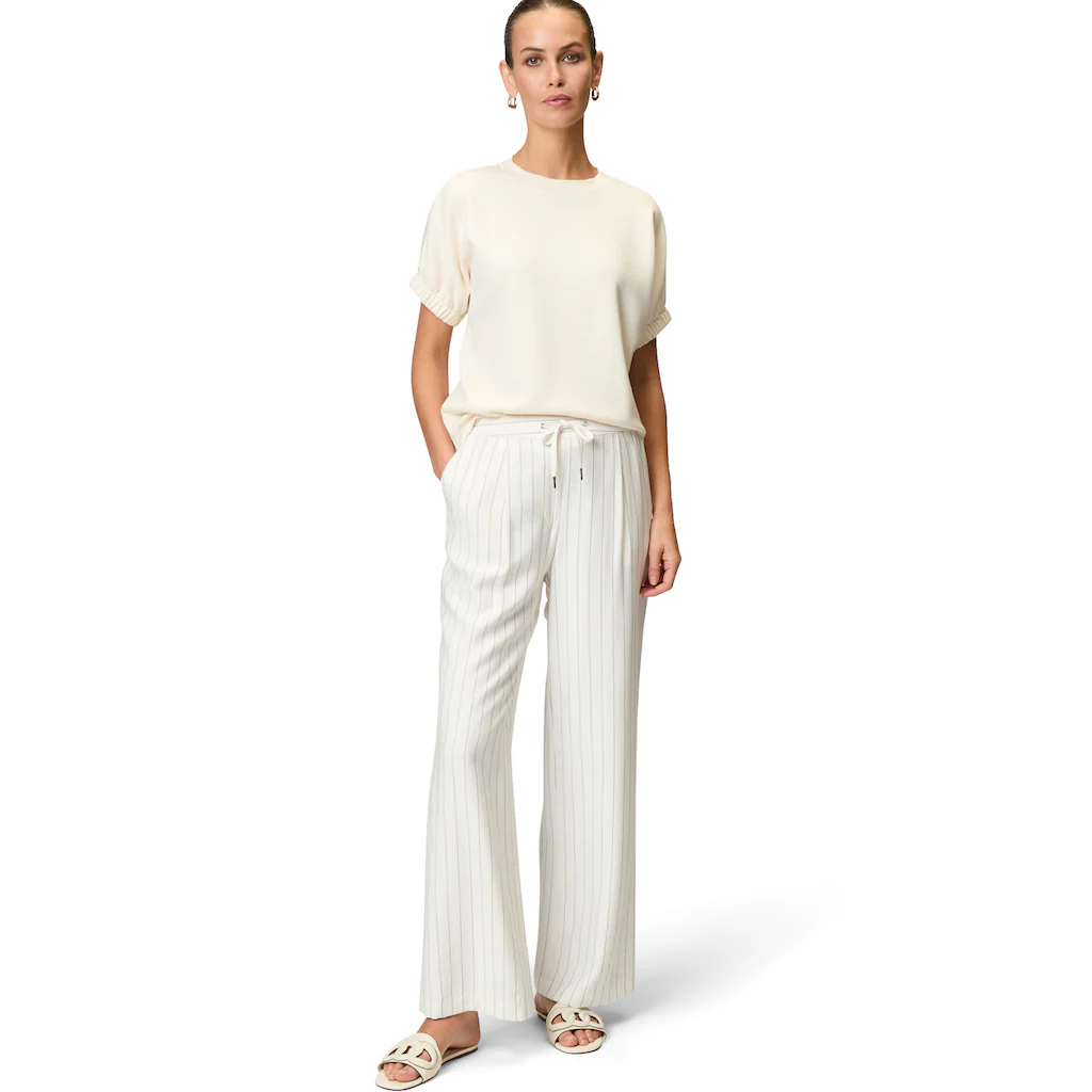 Zero Leinenhose »zero Nadelstreifenhose Mit Bindeband« Bindedetail