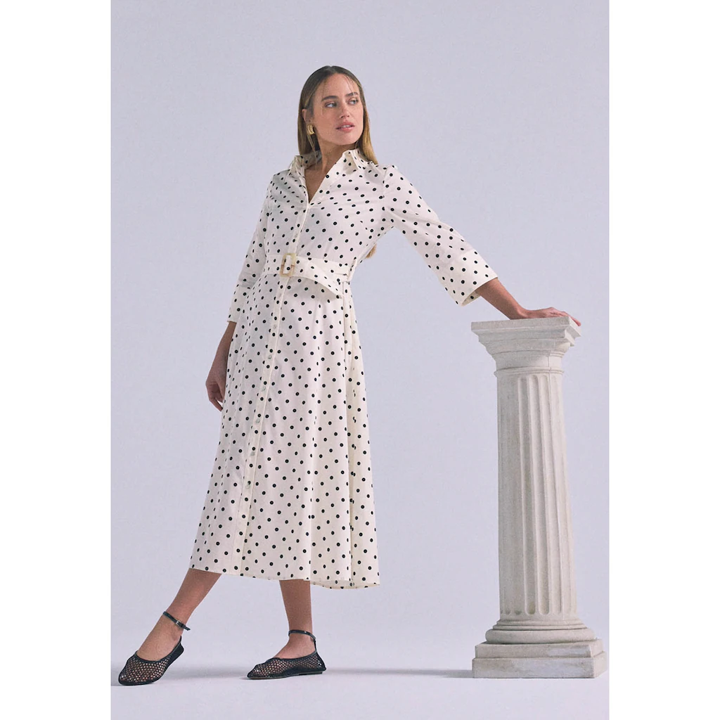 Zero Midikleid »zero Midikleid Mit Punkten« Gürtel