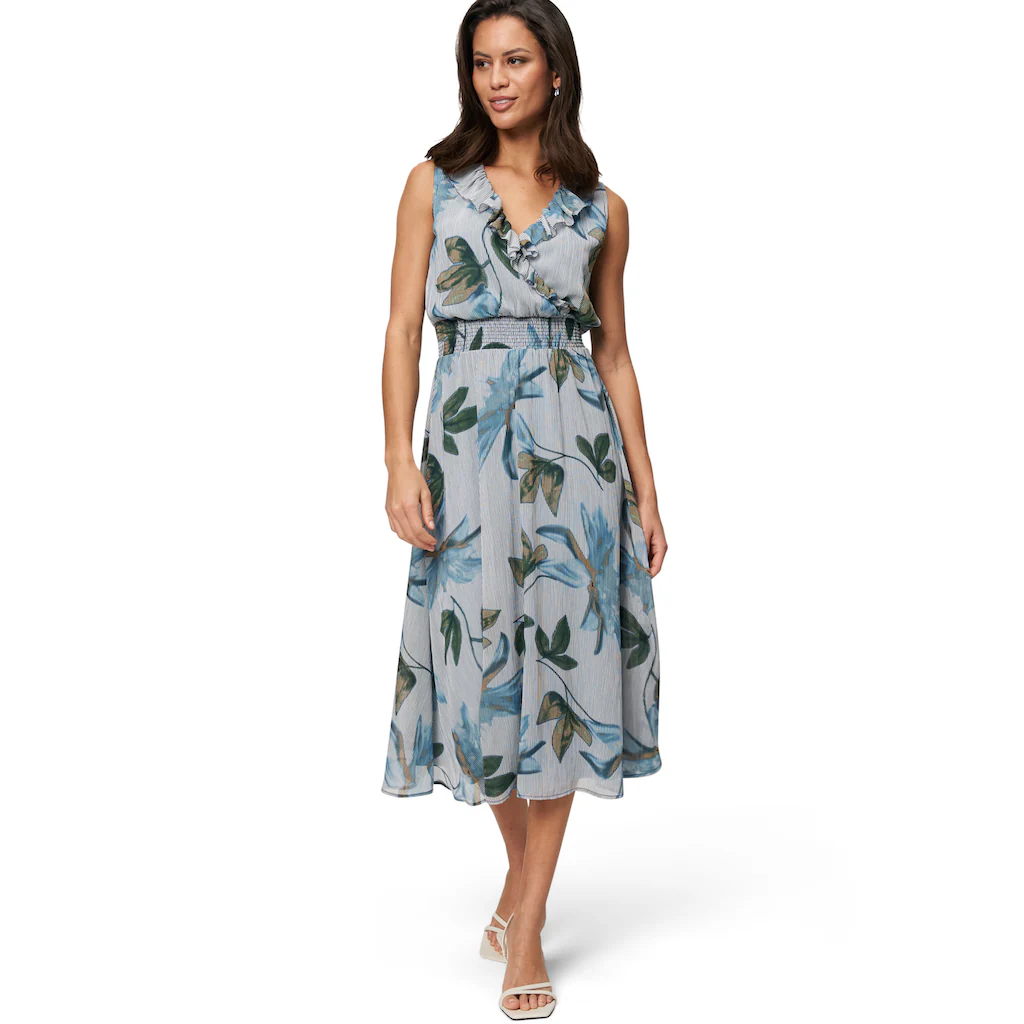 Zero Midikleid »zero Midikleid Mit Rüschen« Wickeldesign