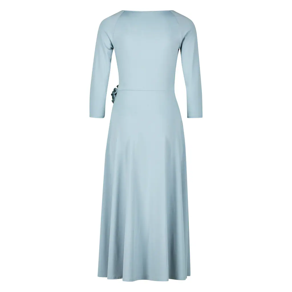 Zero Midikleid »zero Midikleid Mit Stoffblüte« Wickeldesign