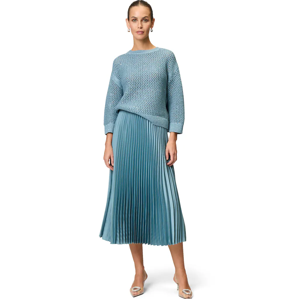 Zero Midirock »zero Satin-Rock Midi Mit Plisseefalten« Falten