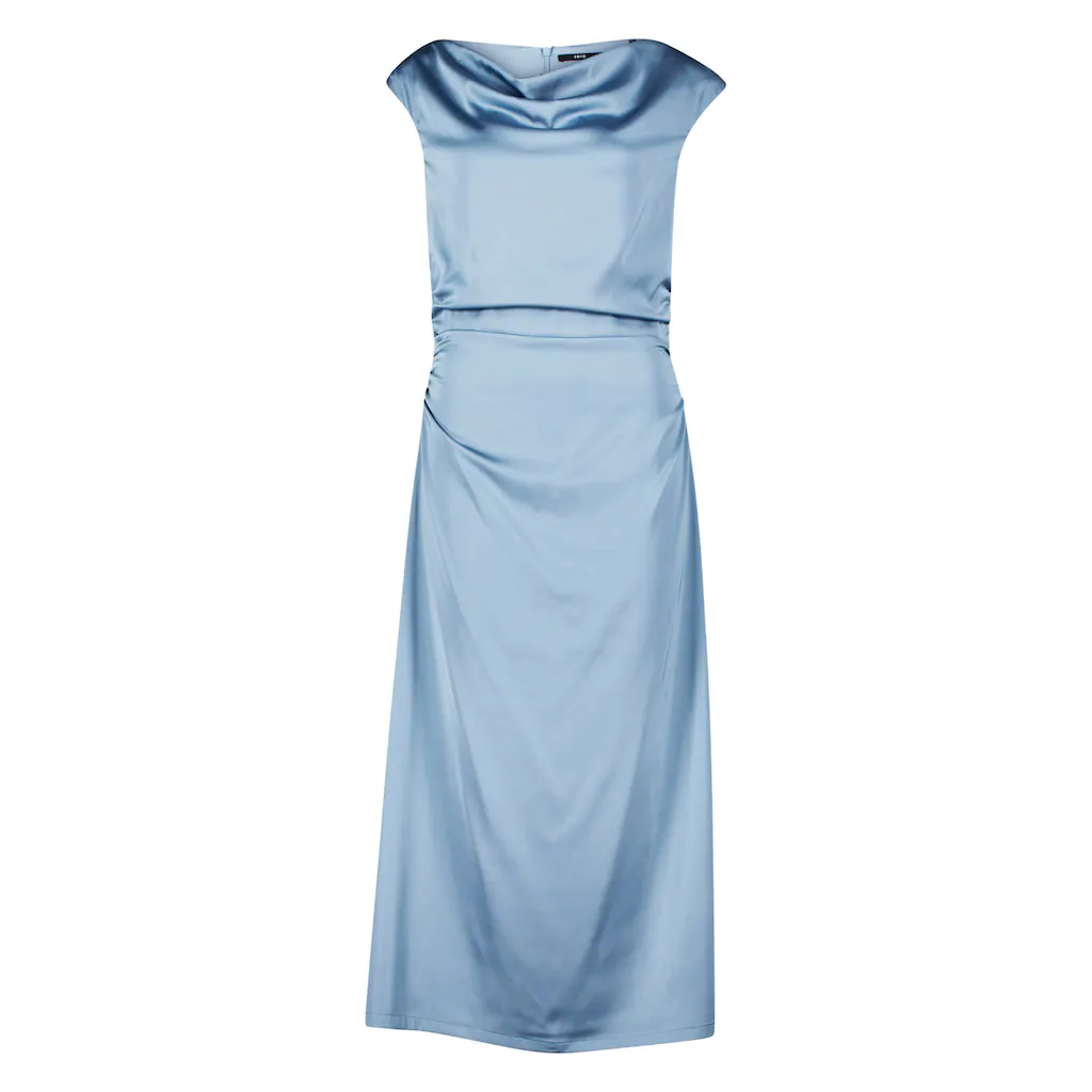 Zero Satinkleid »zero Satinkleid Mit Wasserfallausschnitt« Falten