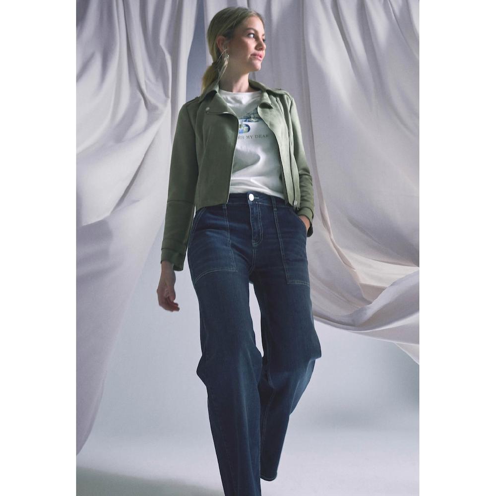 Zero Slim-fit-Jeans »zero Jeans Style WITNEY Wide Leg 32 Inch«