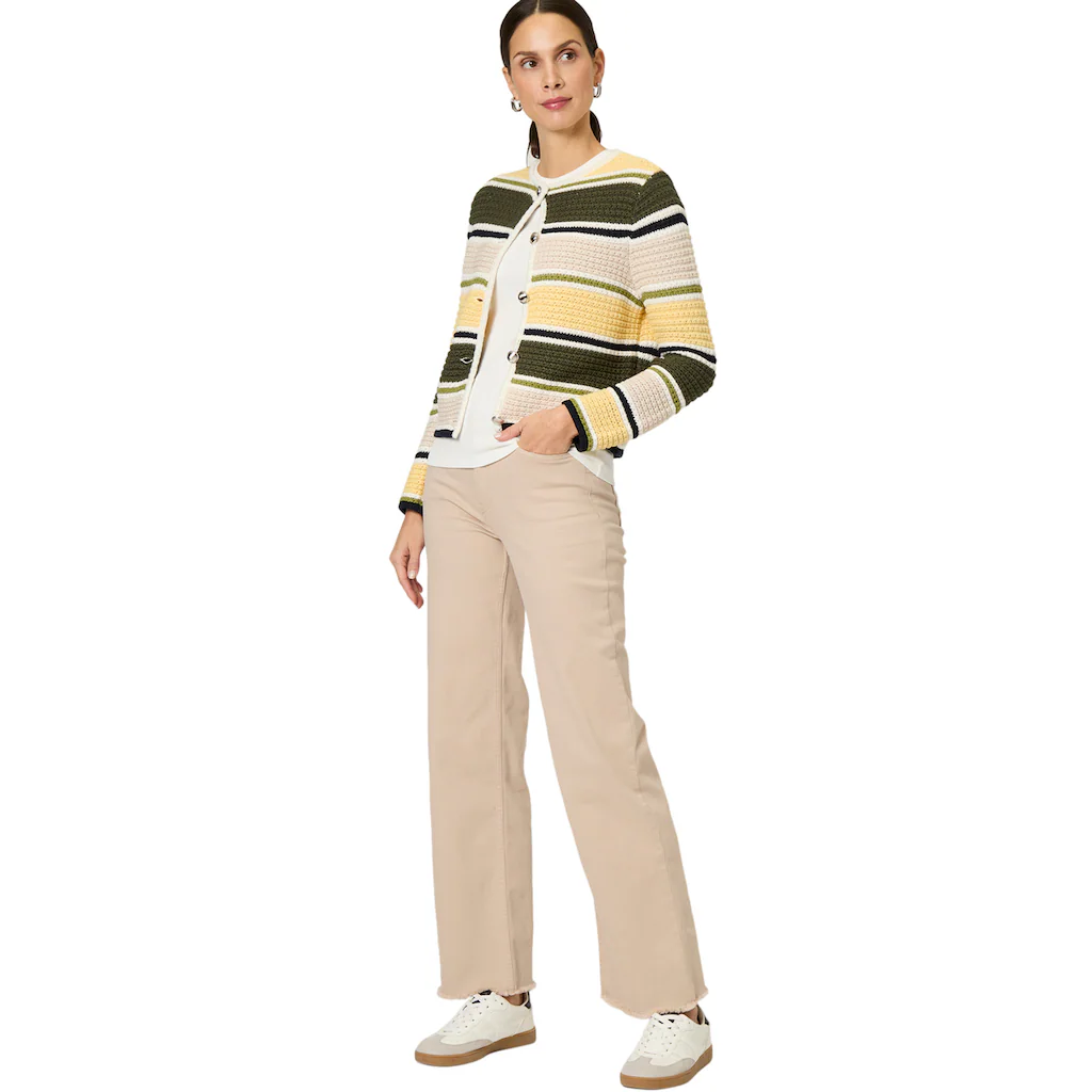 Zero Slim-fit-Jeans »zero Jeans Wide Leg Style WITNEY Beige 32 Inch«